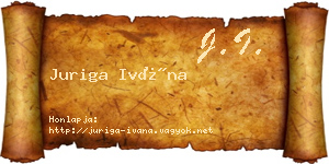 Juriga Ivána névjegykártya